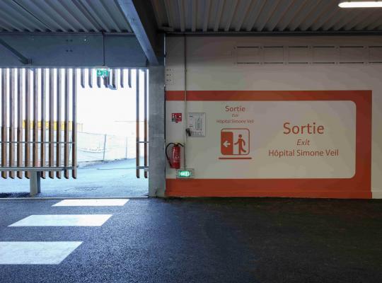 sortie parking hôpital simone veil eaubonne - EFFIA