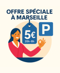 Offre promotionnelle EFFIA – Un logo pour notre campagne de stationnement à tarif réduit de nuit. Garez-vous malin, voyagez serein.